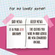 News Sticker Happy 35th Birthday Sister Confetti-exploding Greetings Card