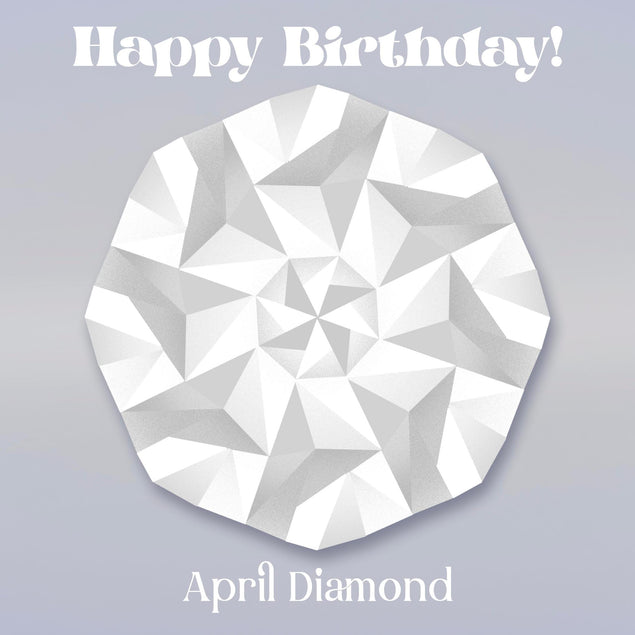 Happy April Birthday Gem Confetti-exploding Greetings Card