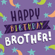 Brother Shooting Stars Birthday Confetti-exploding Greetings Card