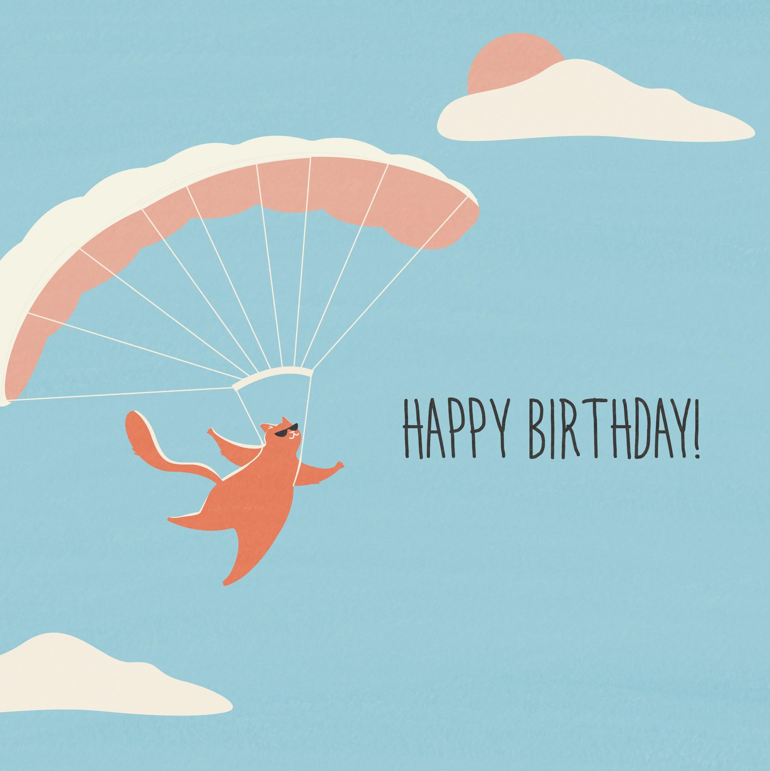 Birthday Exploding Cat Skydiving Cat Happy Birthday Confetti-exploding Greetings Card – Boomf