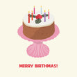 Merry Birthmas Cake With Candles Confetti-exploding Greetings Card