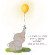 Little Elephant With Balloon Happy Birthday Confetti-exploding Greetings Card