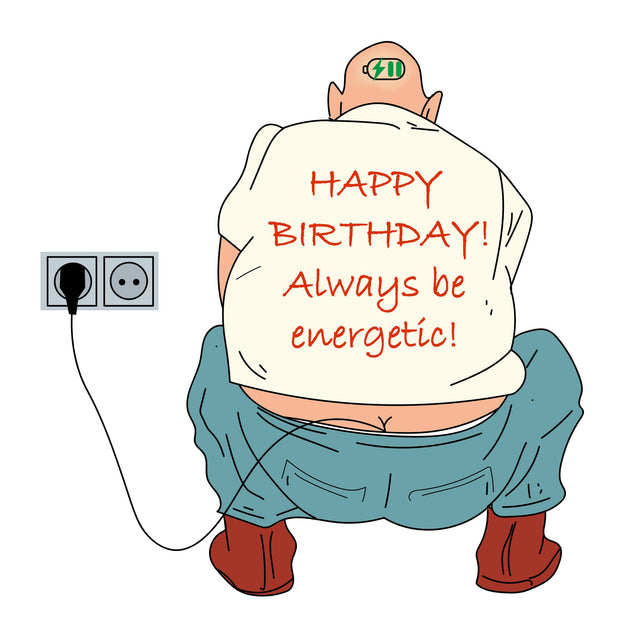 Always Be Energetic Happy Birthday Confetti-exploding Greetings Card