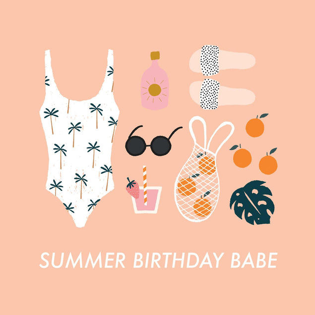 Summer Birthday Babe Confetti-exploding Greetings Card