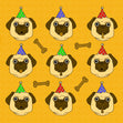 Happy Birthday Pugs Confetti-exploding Greetings Card