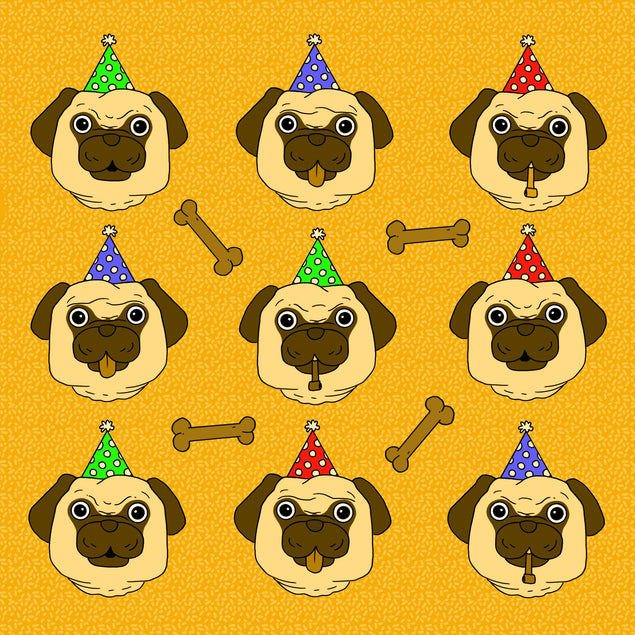 Happy Birthday Pugs Confetti-exploding Greetings Card