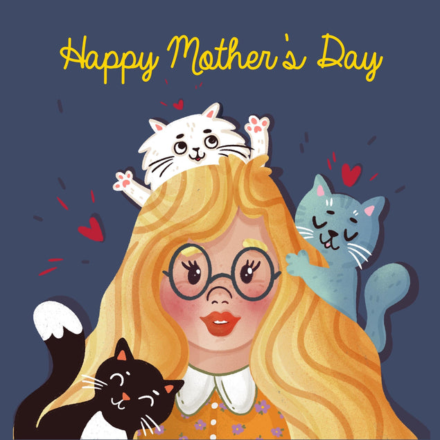 Cute Cats Happy Mother's Day Confetti-exploding Greetings Card