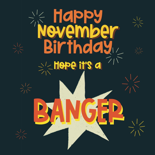 Happy November Birthday Confetti-exploding Greetings Card