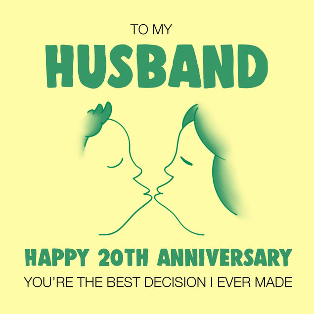 The Best Decision Happy 20th Anniversary Husband Confetti-exploding Greetings Card