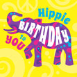 Colorful Elephant Hippie Birthday To You Confetti-exploding Greetings Card