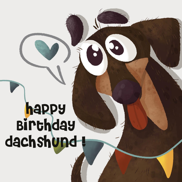 Happy Birthday Dachshund Dog Confetti-exploding Greetings Card