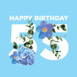 Simple Floral Happy 55th Birthday Confetti-exploding Greetings Card