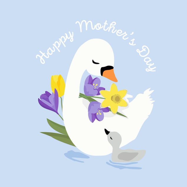 Happy Mother's Day Swan Confetti-exploding Greetings Card