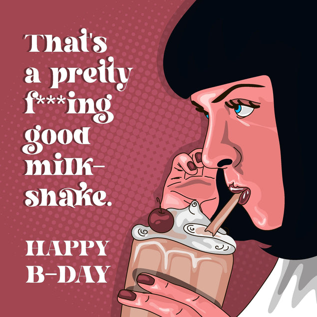Pulp Fiction Milkshake Happy Birthday Confetti-exploding Greetings Card