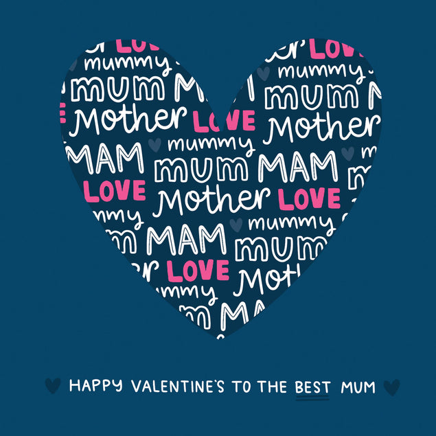 Happy Valentine's To The Best Mum Big Heart Confetti-exploding Greetings Card