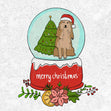 Snow Ball Dog Merry Christmas Confetti-exploding Greetings Card