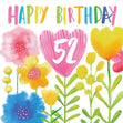 Delicate Flowers Happy 52nd Birthday Confetti-exploding Greetings Card