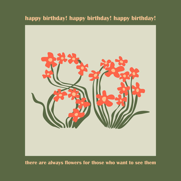 Flowers For Those Who Wants To See Them Happy 80th Birthday Confetti-exploding Greetings Card