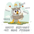 Happy Owl Happy Birthday Confetti-exploding Greetings Card