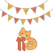Birthday Cat 11 Confetti-exploding Greetings Card