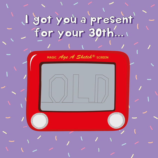 Etch A Sketch Happy 30th Birthday Confetti-exploding Greetings Card