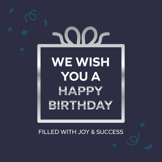 Navy Background Corporate Happy Birthday Confetti-exploding Greetings Card