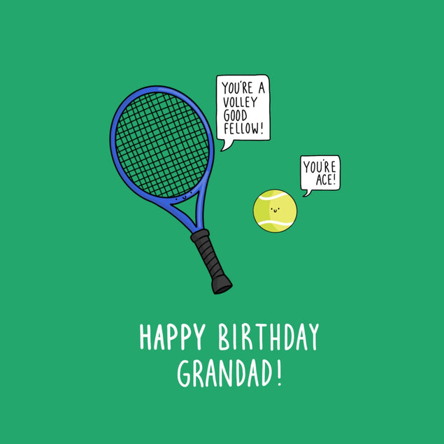 Funny Tennis Grandad Birthday Confetti-exploding Greetings Card