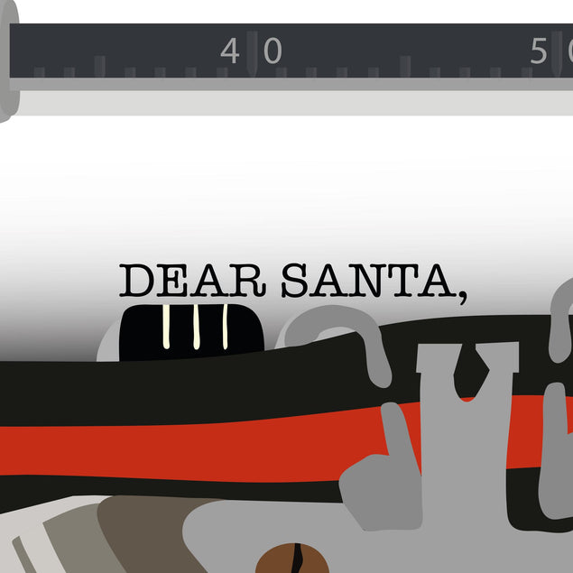 Dear Santa Letter Typewriter Christmas Confetti-exploding Greetings Card