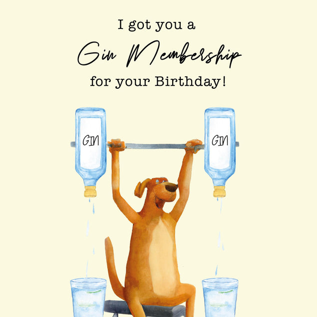 Gin Membership Birthday Confetti-exploding Greetings Card