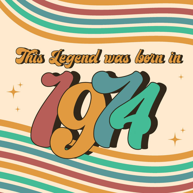 Legend Was Born In 1974 Confetti-exploding Greetings Card