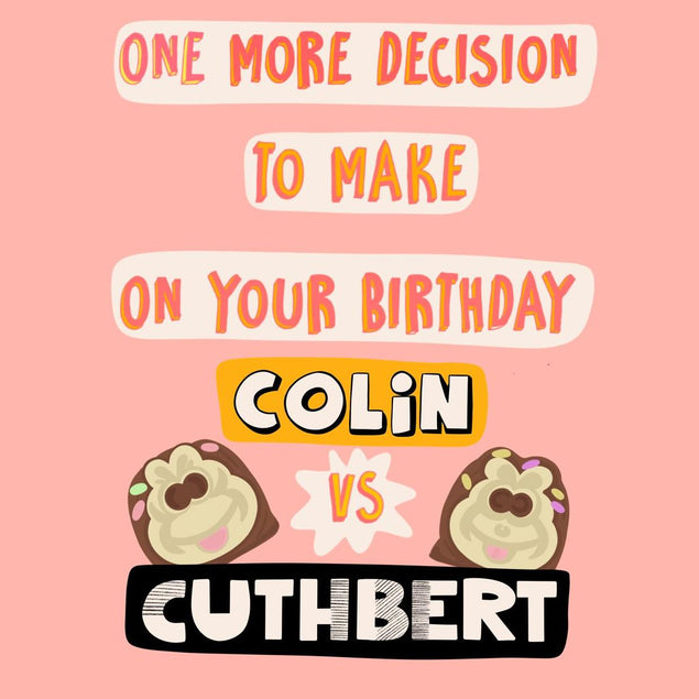 Colin vs Cuthbert Confetti-exploding Greetings Card
