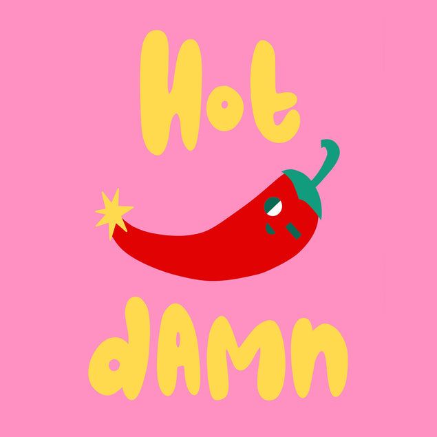 Funny Chilli Pepper Hot Damn Confetti-exploding Greetings Card