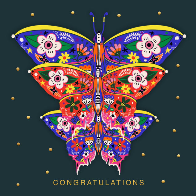 Butterfly Congratulations Confetti-exploding Greetings Card