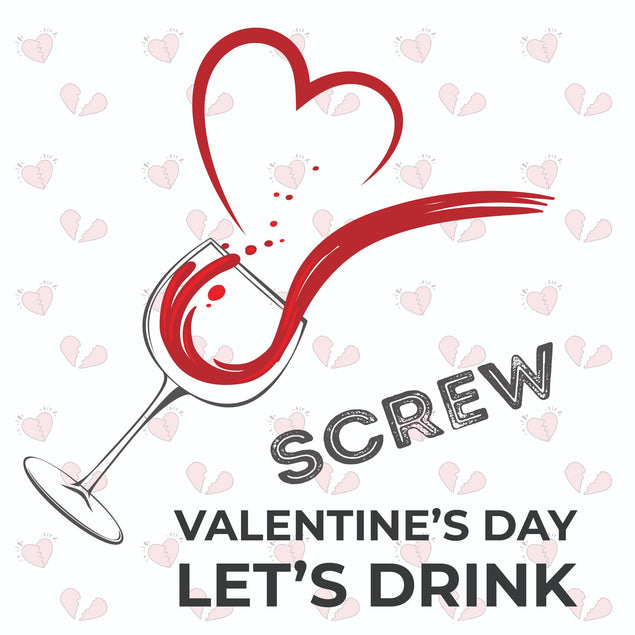 Let's Drink Glass Of Wine Valentine's Day Confetti-exploding Greetings Card