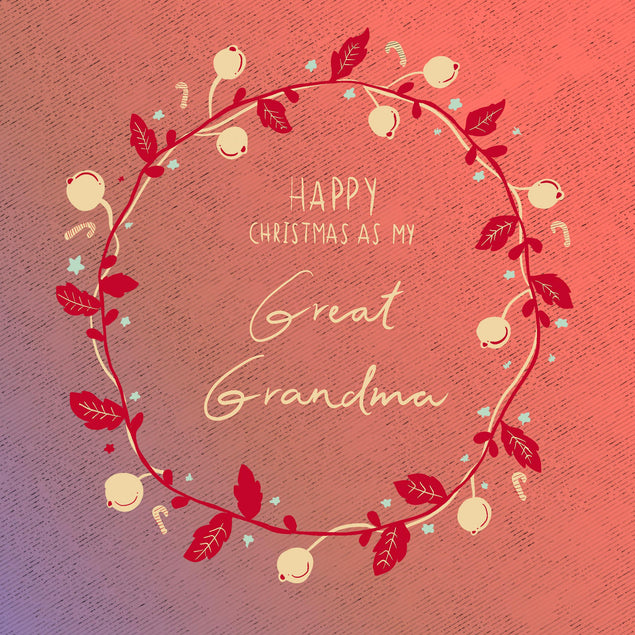 Merry Christmas Great Grandma Pink Theme Confetti-exploding Greetings Card
