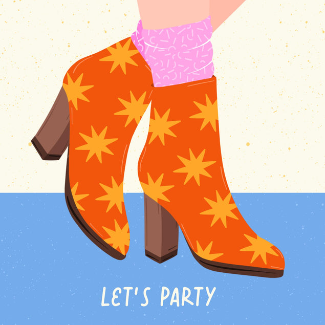 Dancing Shoes Let's Party Confetti-exploding Greetings Card