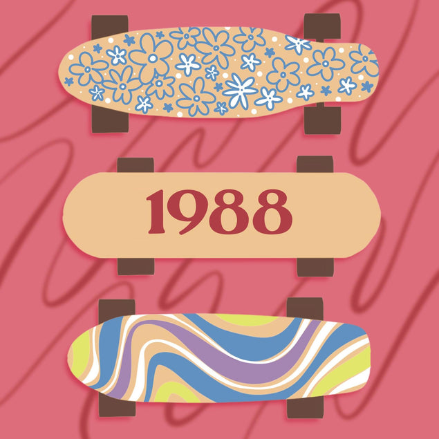 Happy Birthday 1988 Skateboard Confetti-exploding Greetings Card