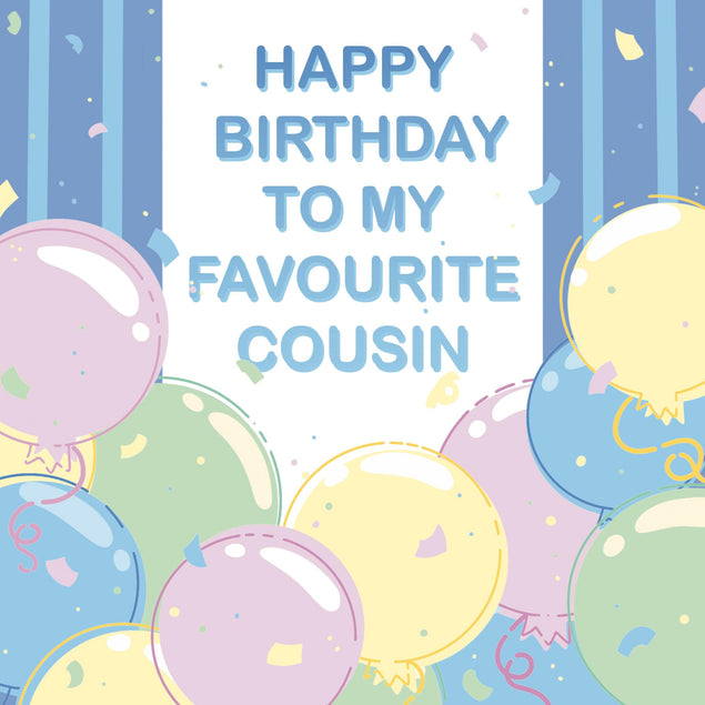 Blue Balloons Cousin Birthday Confetti-exploding Greetings Card