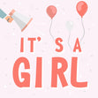 It's A Girl Confetti-exploding Greetings Card