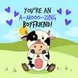 Cute Cow Boyfriend Valentine's Confetti-exploding Greetings Card