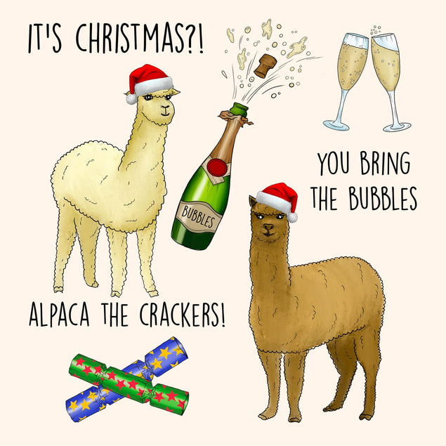 Alpaca The Crackers Christmas Confetti-exploding Greetings Card