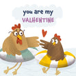 You Are My Valhentine Chickens Valentine's Day Confetti-exploding Greetings Card