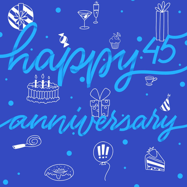 Happy 45th Anniversary Drinks And Gifts Confetti-exploding Greetings Card