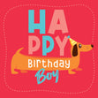 Happy Birthday Boy Dachshund Confetti-exploding Greetings Card
