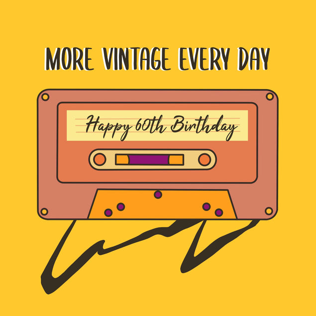More Vintage Every Day Happy 60th Birthday Confetti-exploding Greetings Card