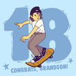 Happy 18th Birthday Congrats Grandson Skating Confetti-exploding Greetings Card