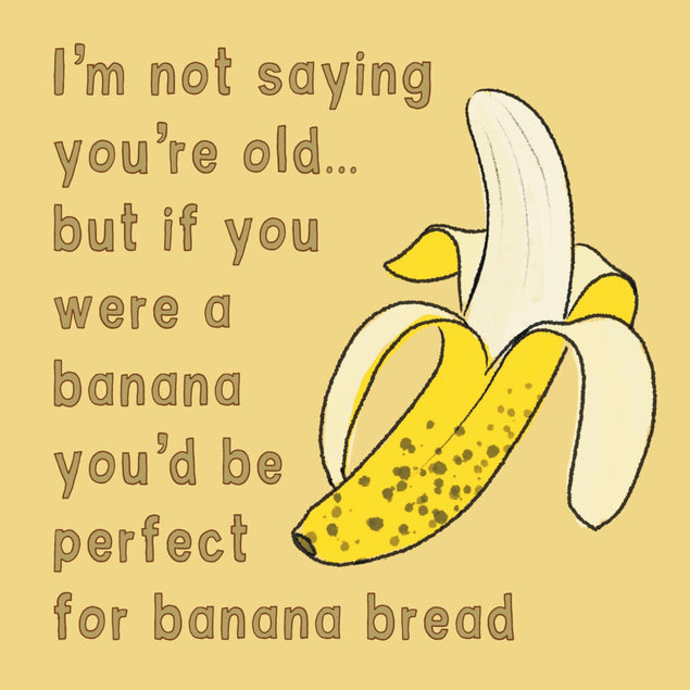 Funny Old Banana Birthday Confetti-exploding Greetings Card