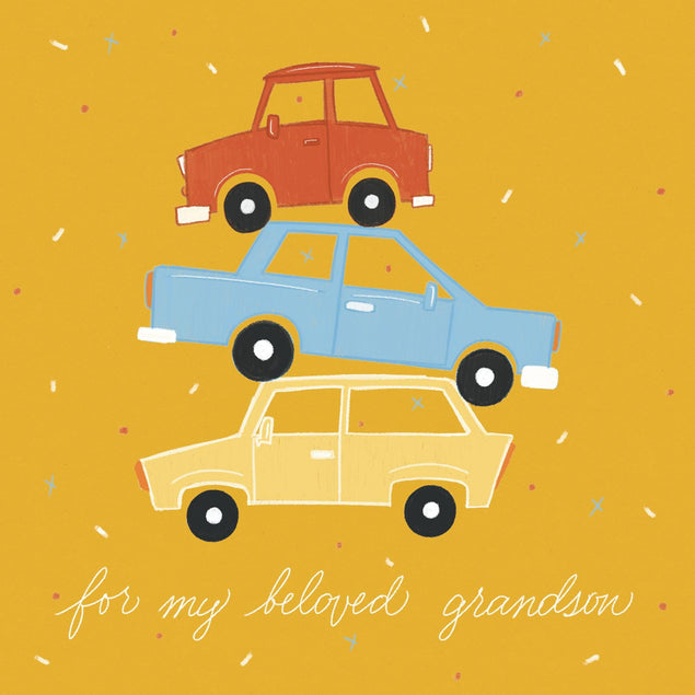 For My Beloved Grandson Confetti-exploding Greetings Card