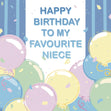 Balloons Favourite Niece 30th Birthday Confetti-exploding Greetings Card