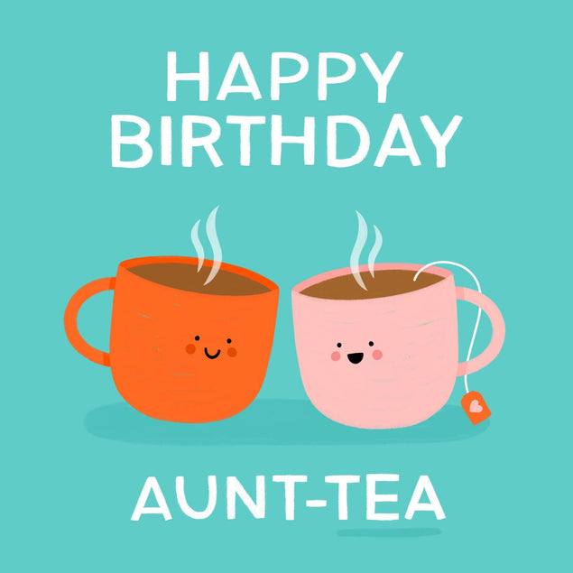 Happy Birthday Aunt-Tea Confetti-exploding Greetings Card